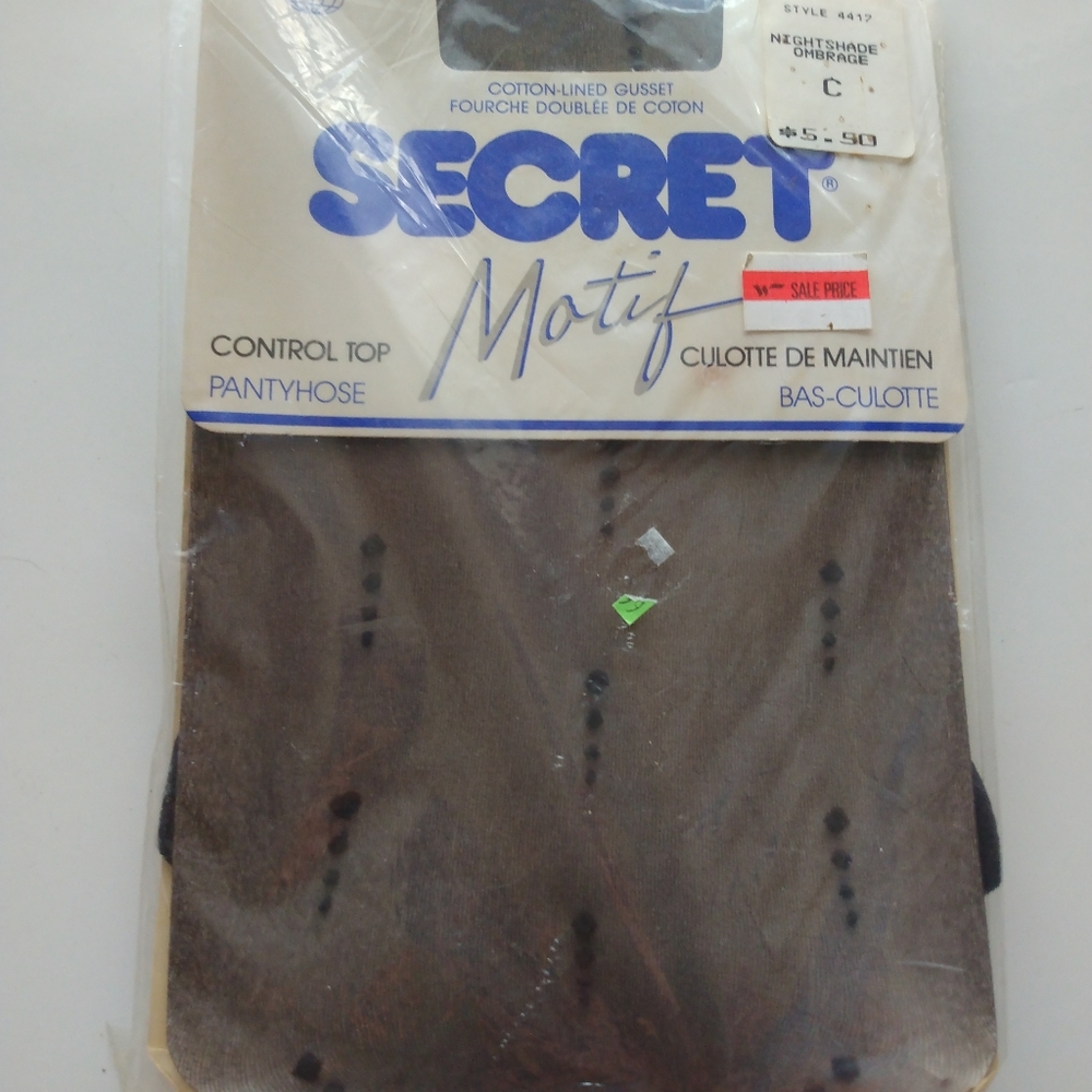 Secret Motif Fashion Design Stockings Panty Hose 70's Ombrage Vintage Pantyhose